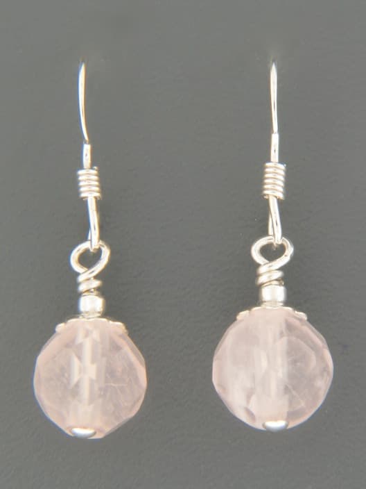 Rose Quartz Earrings - Sterling Silver