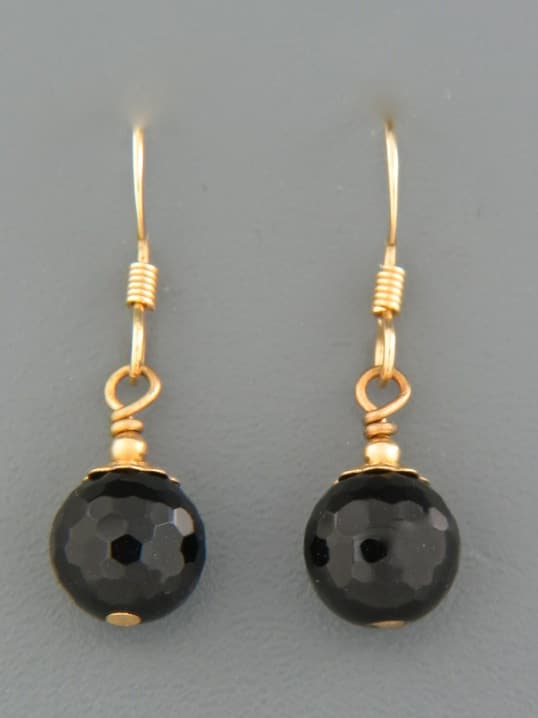 Onyx Earrings - 14ct Gold Filled