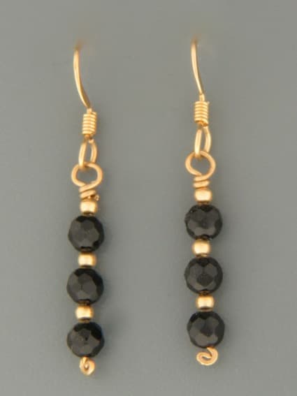 Onyx Earrings - 14ct Gold Filled