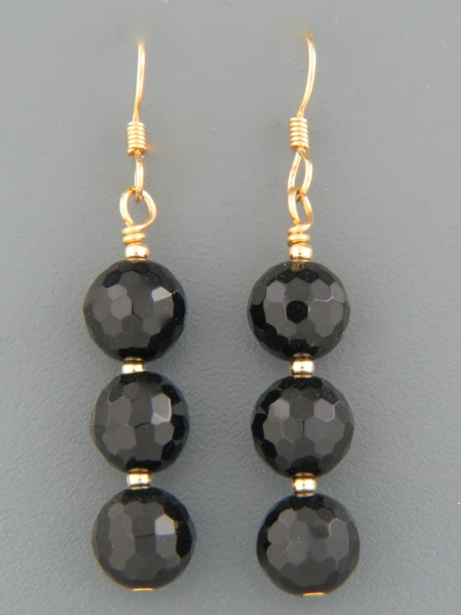 Onyx Earrings - 14ct Gold Filled