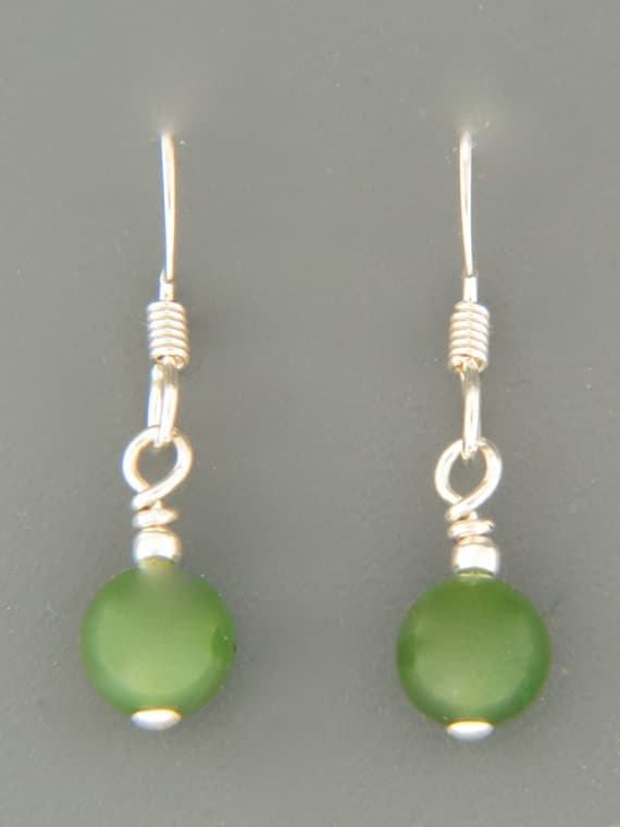 Jade Earrings - Sterling Silver