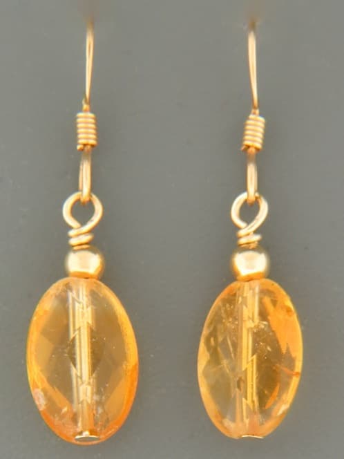 Citrine Earrings - 14ct Gold Filled