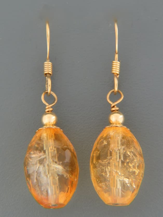 Citrine Earrings - 14ct Gold Filled