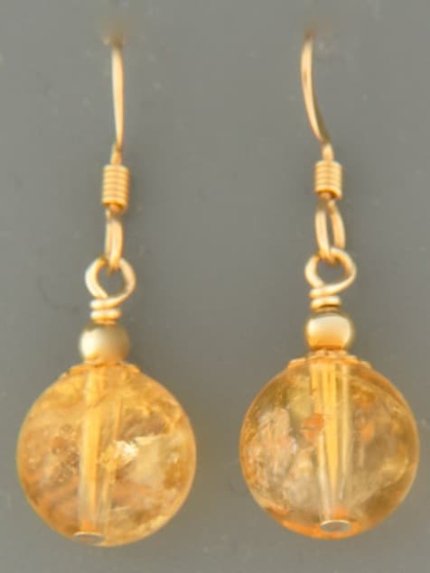 Citrine Earrings - 14ct Gold Filled