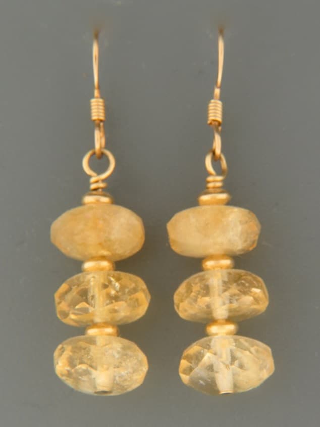 Citrine Earrings - 14ct Gold Filled