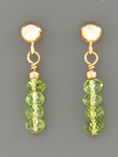 Peridot Earrings - 14ct Gold Filled stud