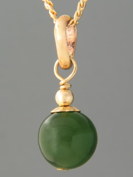 Jade Ball Pendant - 14ct Gold Filled