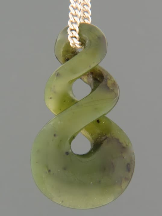Jade Twist (medium) Pendant - Sterling Silver