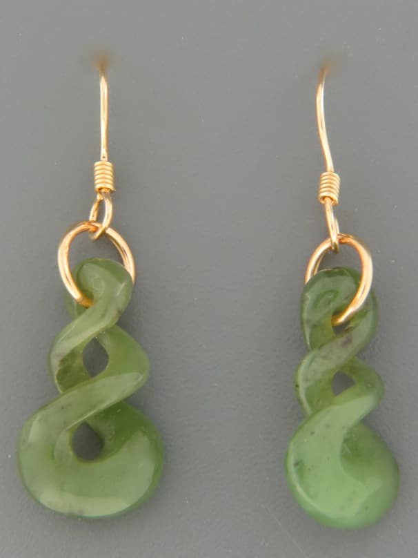 Jade Twist Earrings - 14ct Gold Filled