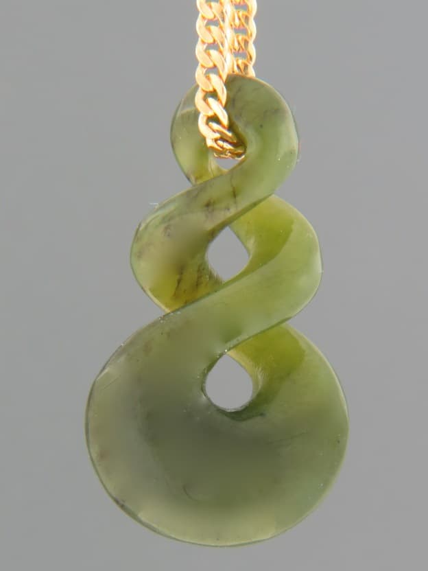Jade Twist (medium) Pendant - Gold