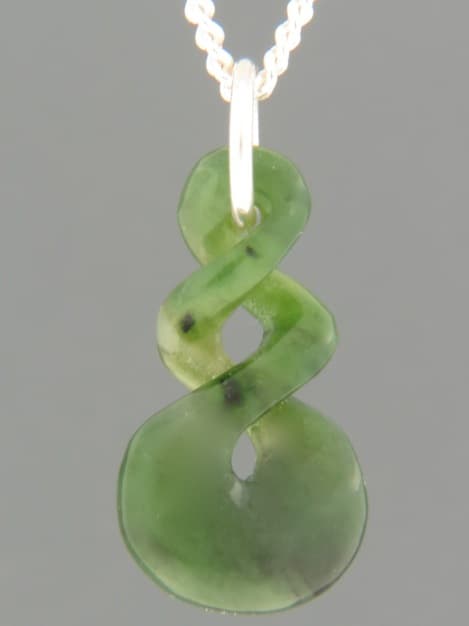 Jade Pendant (small Twist) - Sterling Silver