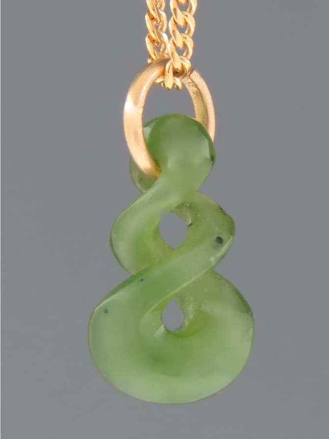 Jade Pendant (small Twist) - 9ct Gold