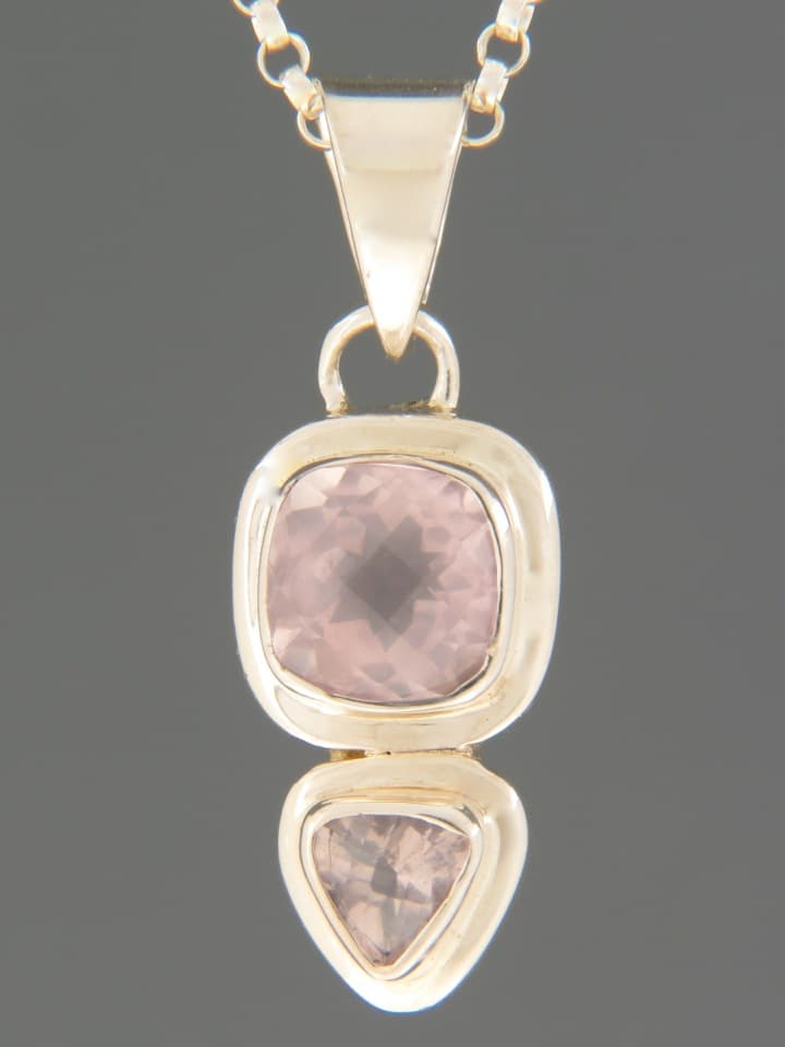 Rose Quartz Pendant - Sterling Silver