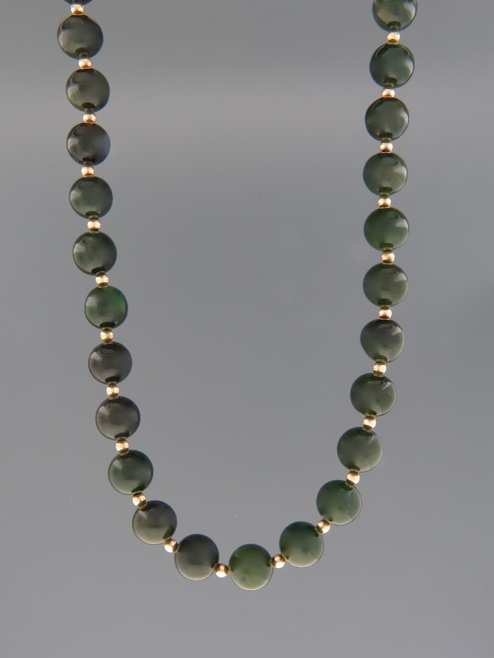 Jade Necklace - 10mm round stones with 3mm round beads