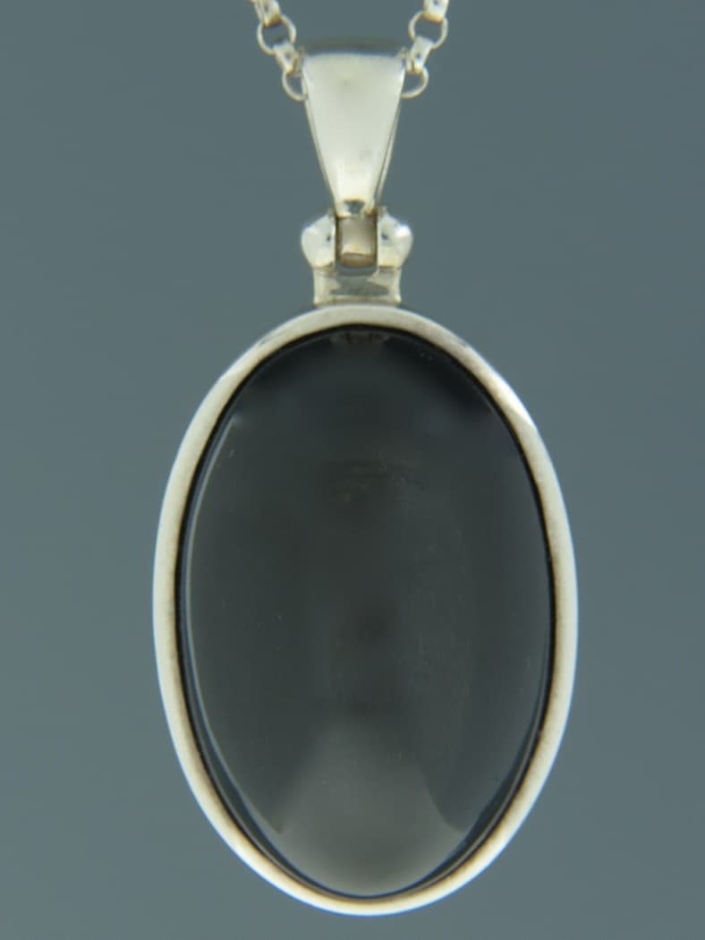 Black Star Diopside Pendant - Sterling Silver