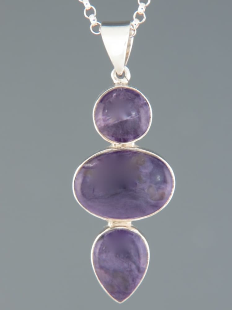 Charoite Pendant - Sterling Silver