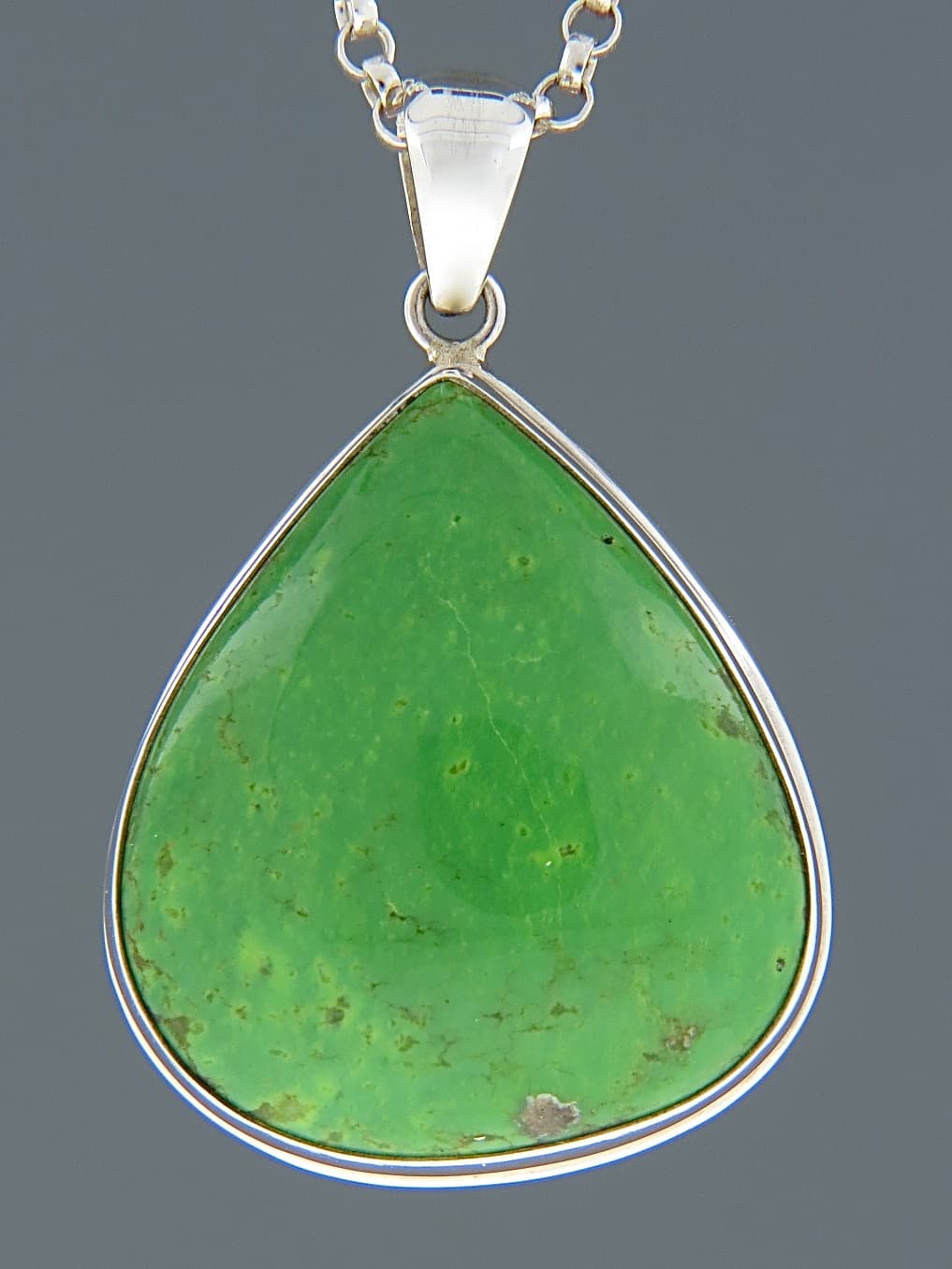 Gaspeite Pendant - Sterling Silver