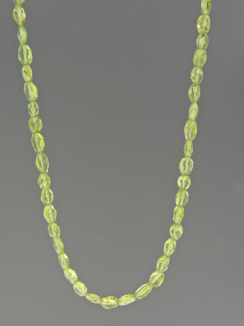 Peridot Necklace - faceted irregular oval stones