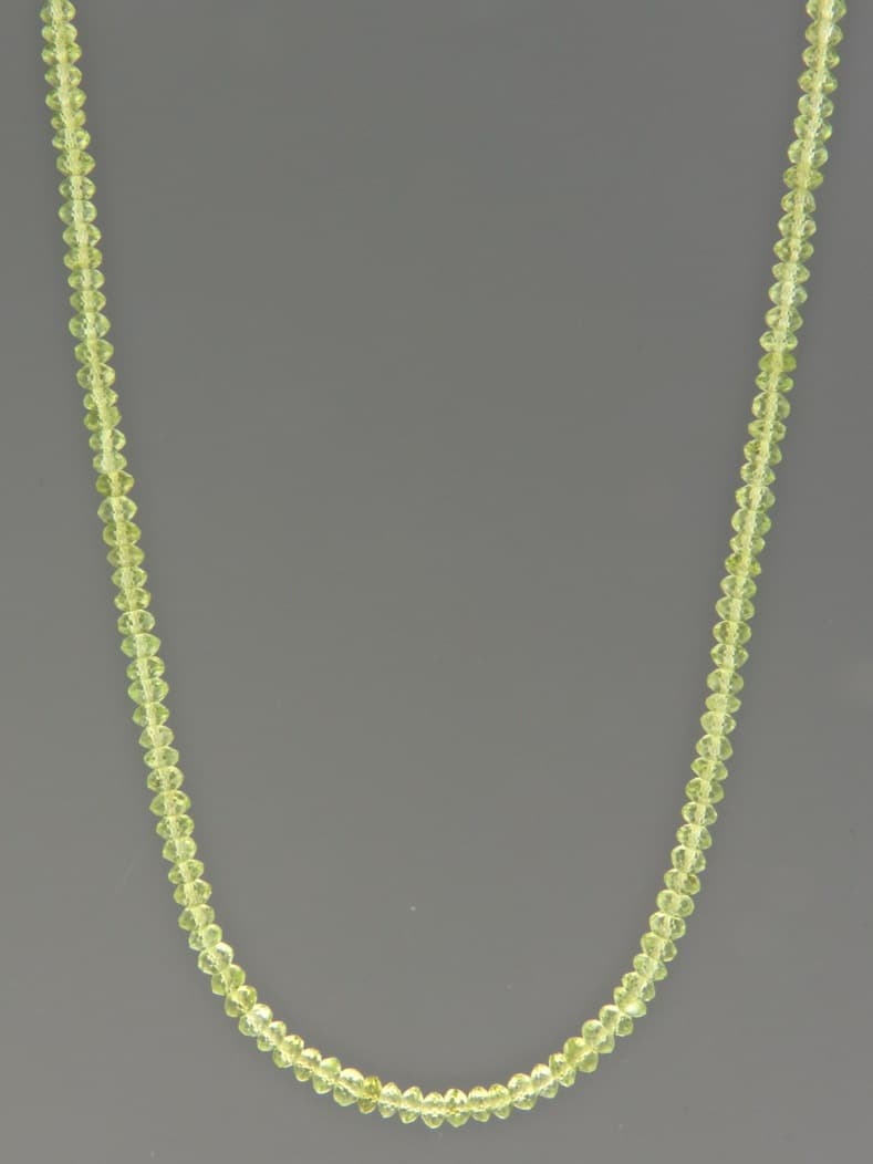 Peridot Necklace - 3.5mm faceted roundels