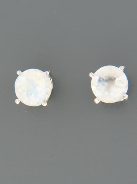 Moonstone Earrings - Sterling Silver stud - 6mm stones