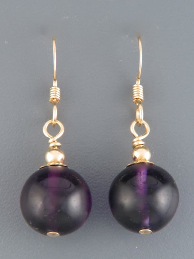 Amethyst Earrings - 14ct Gold Filled