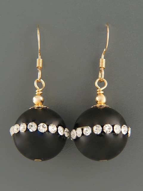 Onyx Earrings - 14ct Gold Filled