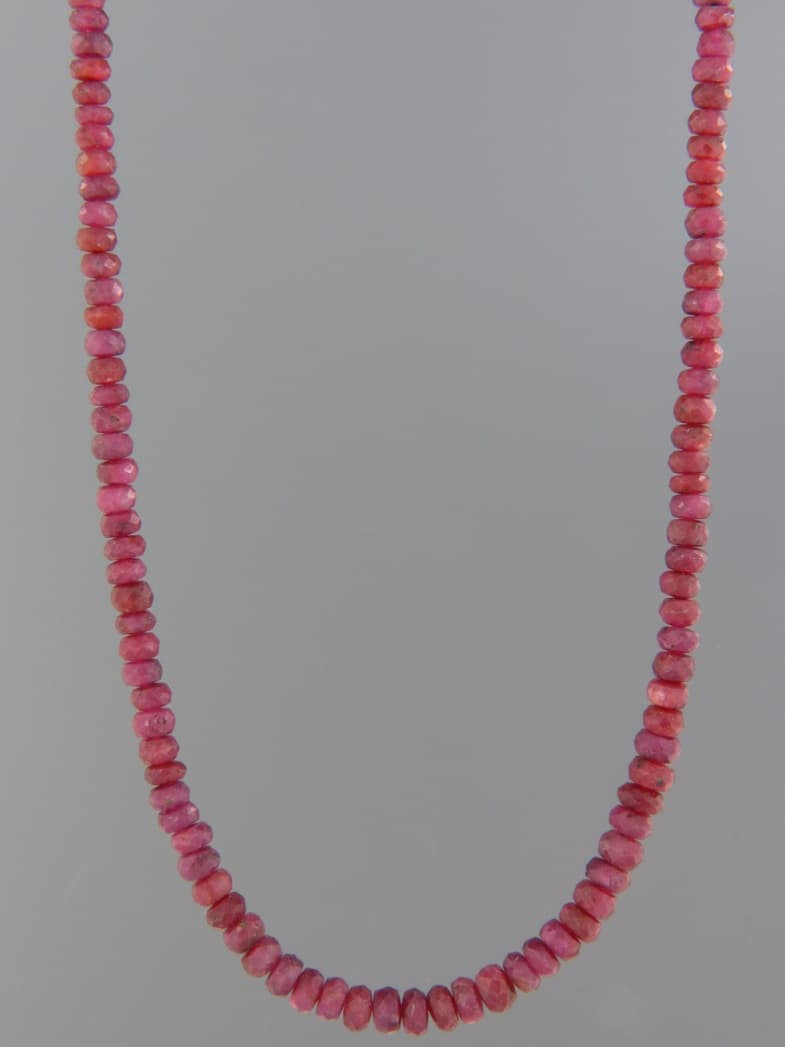 Ruby Necklace - faceted roundels - 52cm