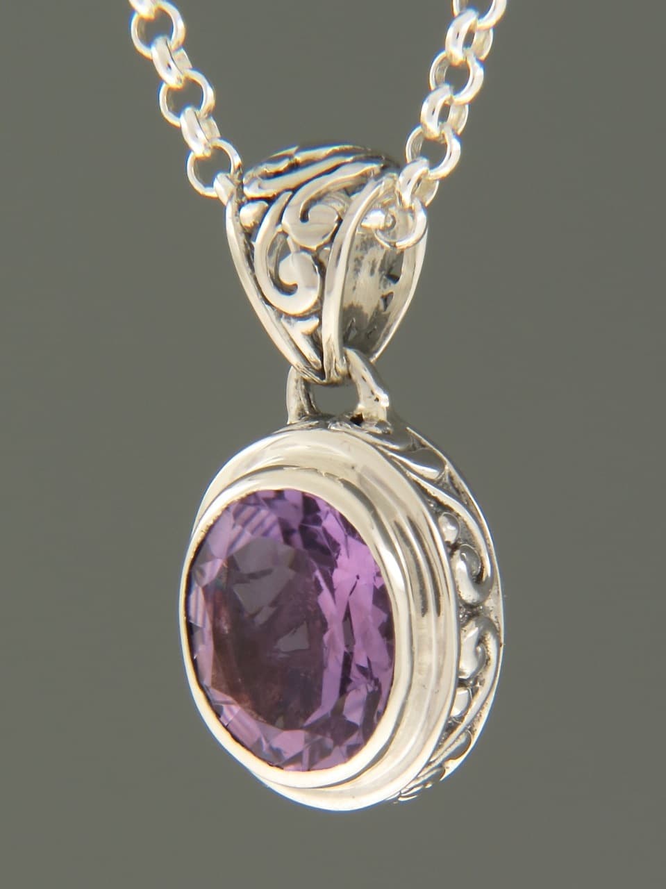 Amethyst Pendant - Sterling Silver