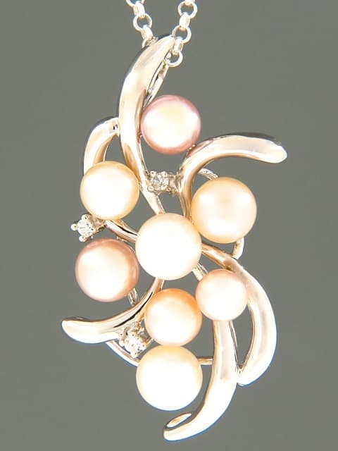 Pearl Pendant with Zircon - Sterling Silver
