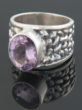 Amethyst Ring - Sterling Silver