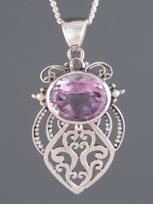 Amethyst Pendant - Sterling Silver