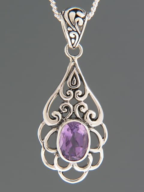 Amethyst Pendant - Sterling Silver