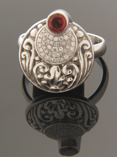 Garnet Ring - Sterling Silver