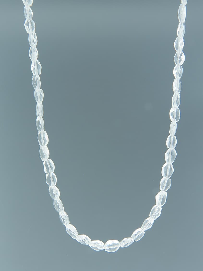 Quartz Crystal Necklace - oval faceted stones