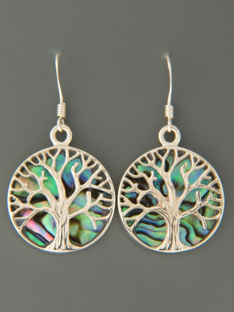 Paua Shell Earrings - Sterling Silver