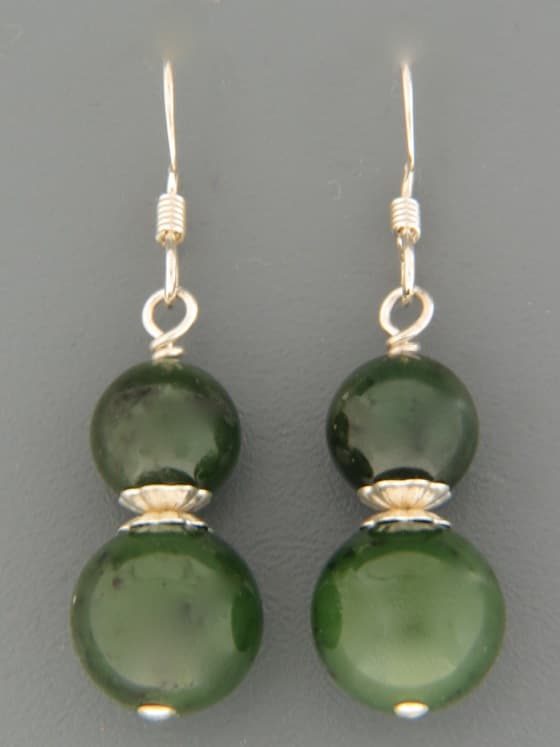 Jade Earrings - Sterling Silver