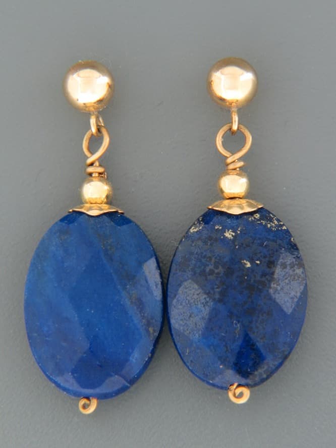 Lapis Lazuli Earrings - 14ct Gold Filled stud