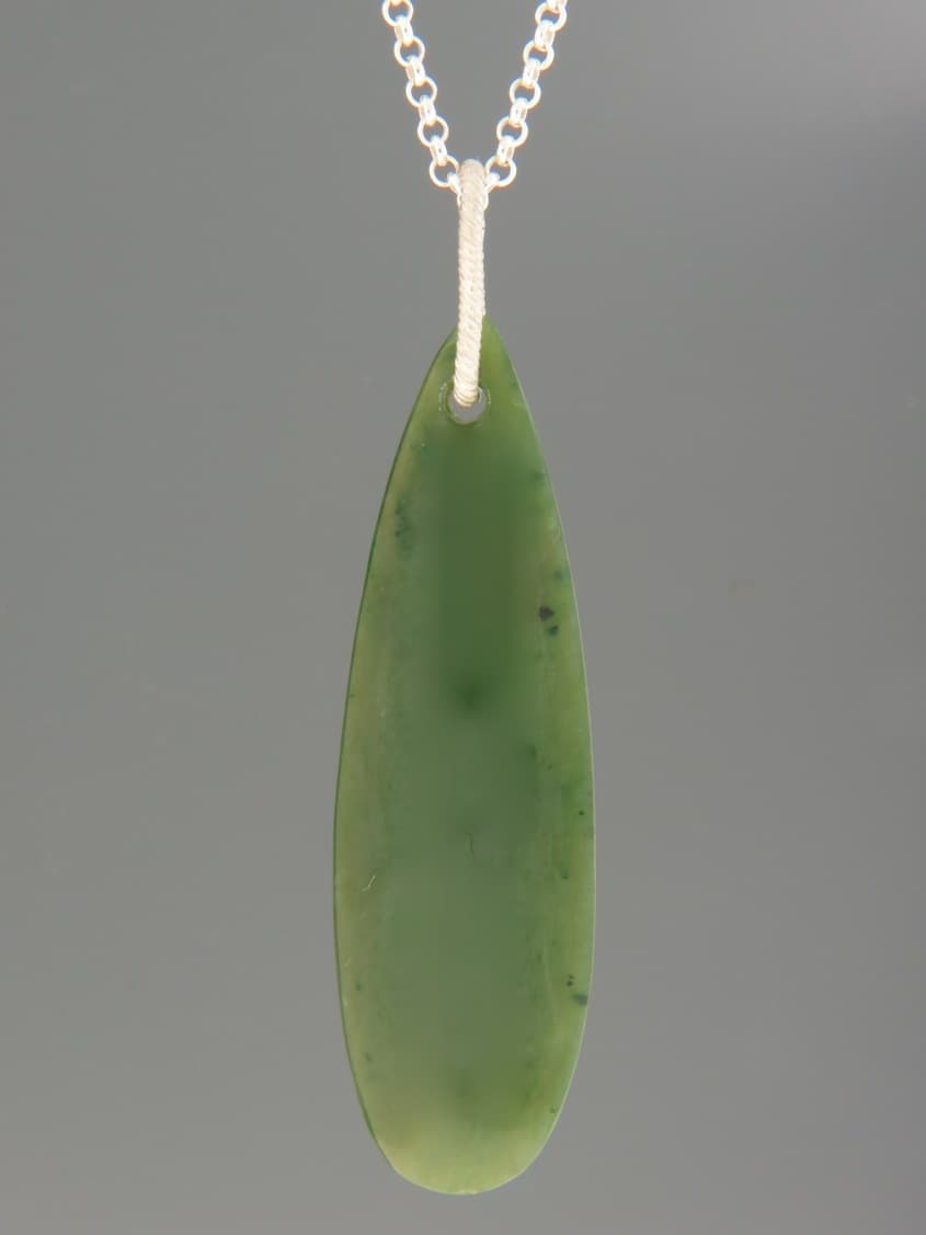Jade Drop Pendant - Sterling Silver