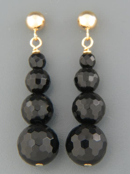 Onyx Earrings - 14ct Gold Filled