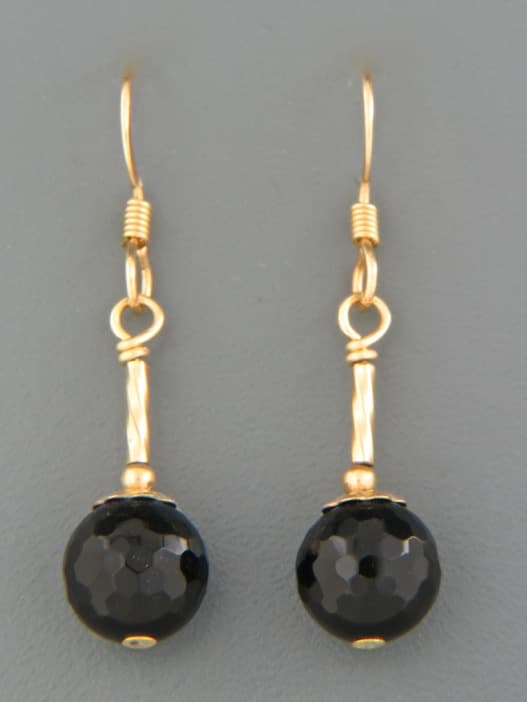 Onyx Earrings - 14ct Gold Filled