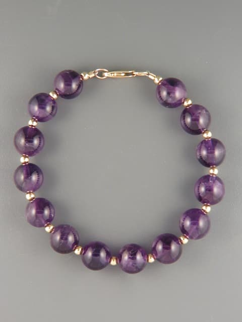 Amethyst Bracelet - 10mm stones with 3mm beads