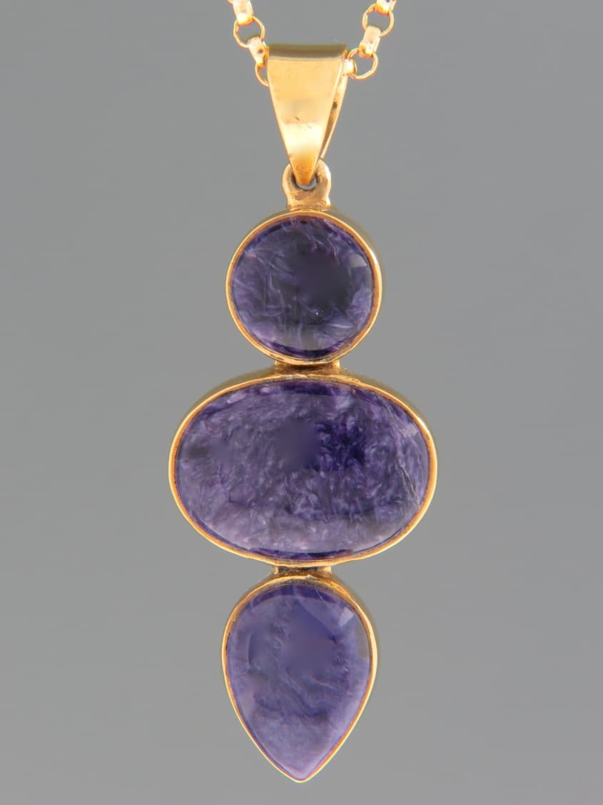 Charoite Pendant - Gold Vermeil