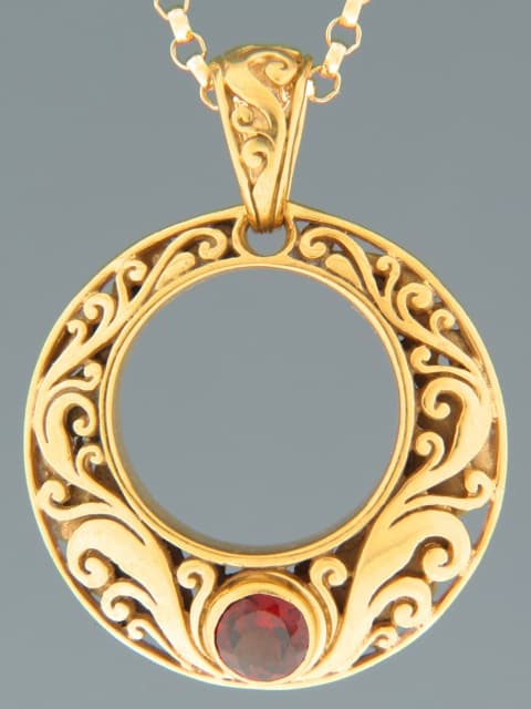 Garnet Pendant - Gold Vermeil