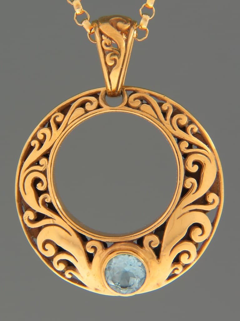 Blue Topaz Pendant - Gold Vermeil