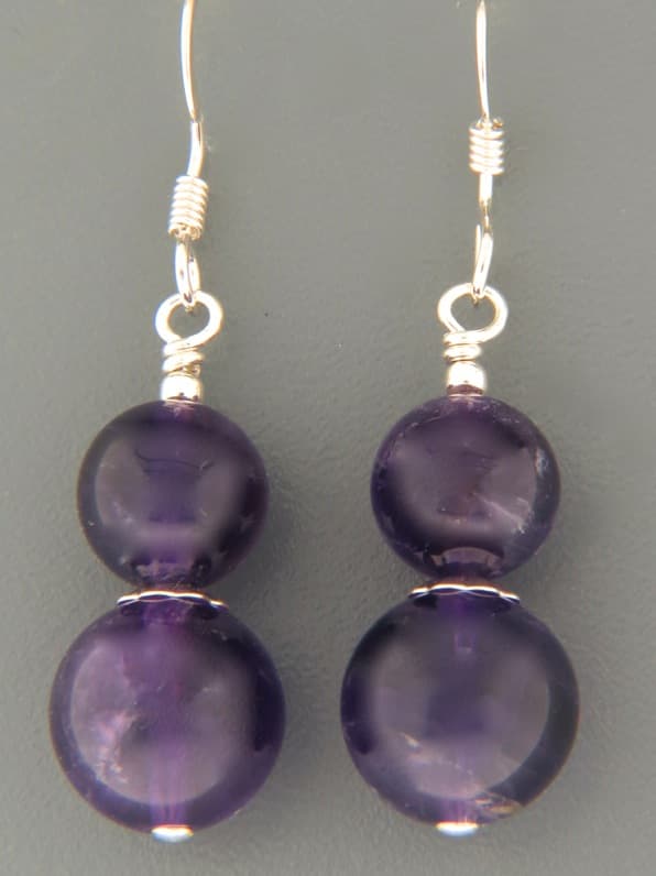 Amethyst Earrings - Sterling Silver