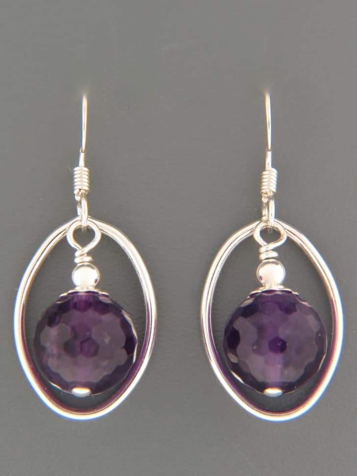 Amethyst Earrings - Sterling Silver