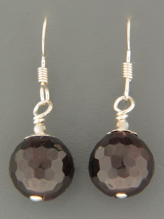 Garnet Earrings - Sterling Silver