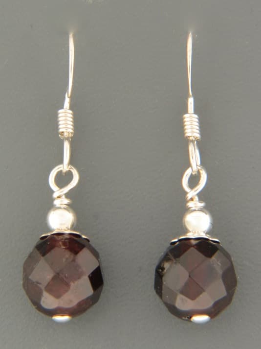 Garnet Earrings - Sterling Silver