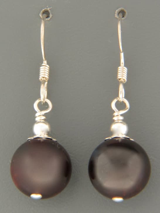 Garnet Earrings - Sterling Silver