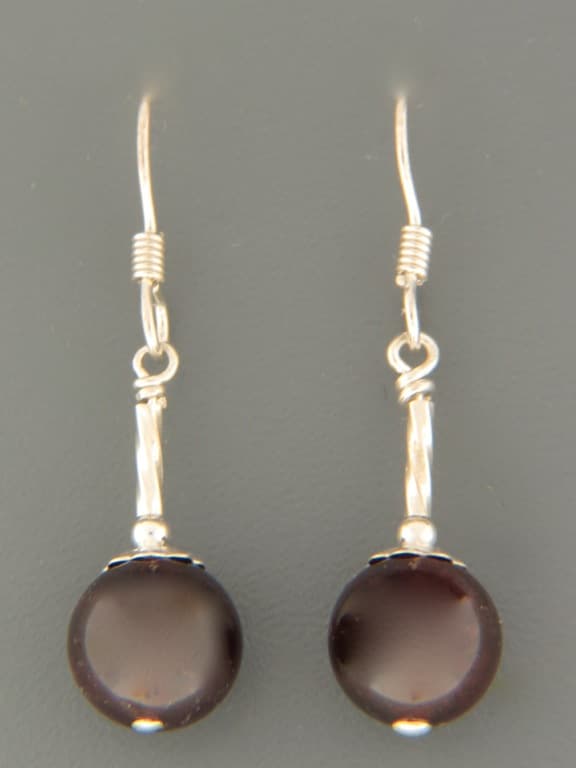 Garnet Earrings - Sterling Silver